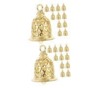 Mobestech 2 Ensembles Pendentifs Cloches Laiton Doré De Petites Cloches Pour Bricolage Décoration Diy Et Fabrication De Bijoux Accessoires Pour Noël Et Autres 12 Pièces * 2
