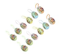 Mobestech 2 Ensembles Œufs De Pâques Peint Décorations Décoration des Œufs Décoré Easter Œuf De Pâques Activités De Pâques Décoration Oeuf Coloré Orner Plastique 12 Pièces * 2