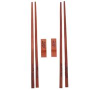 Mobestech 2 Paires Coffret Présent de Baguettes Chinoises en Bois Marron, Réutilisables et Portables avec Étui Élégant, pour Repas Quotidiens ou Voyage International