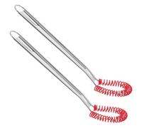 Mobestech 2 Pièces Batteur à Oeufs Acier Inoxydable de Fouets Manuels avec Tête Silicone Rouge pour Cuisine Pâtisserie et Crémeux
