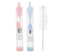 Mobestech 2 Pièces Brosse à Dents de Voyage Mini Pliable avec Dentifrice Intégré et Étui de Protection en Plastique Nettoyage Doux et Hygiénique en Randonnée ou Salle de Sport