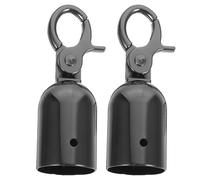 Mobestech 2 pièces Capuchon de Fin de Corde Noir Brillant Crochet Métal Robuste pour Garde-corps Butée de Corde pour Poteaux de Sécurité et Aménagements Événements