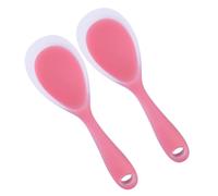 Mobestech 2 pièces Cuillère à Riz Silicone Antiadhésive Ustensile de Cuisine Créatif et Service sans Rayure pour Casseroles et Poêles Adapté Maison et Restauration