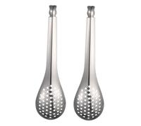 Mobestech 2 pièces Cuillère Passoire Acier Inoxydable Lot de Petites Cuillères à Fente pour Égoutter Caviar Olives et Condiments Ustensile de Cuisine pour Maison et Restaurant
