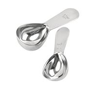 Mobestech 2 pièces Cuillères Doseuses Café Acier Inoxydable Lot Cuillères Mesure Poudre avec Long Manche pour Café Épices et Grains Précises et