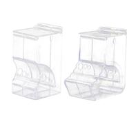 Mobestech 2 pièces Distributeur Automatique de Nourriture pour Hamster Acrylique avec Fixation Base Antidérapante et Réservoir Transparent Distributeur de Croquettes pour Petits Animaux de