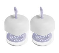 Mobestech 2 Pièces Distributeur de Mousse pour Visage en Plastique Violet de Cœur Structure Unique à Pression, Outil Polyvalent pour Soins Peau et Voyages