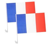 Mobestech 2 Pièces Drapeaux de France de Bannières Publicitaires Résistantes Drapeaux Portables pour Véhicules pour Événements Célébrations Nationales