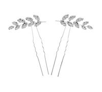 Mobestech 2 pièces Épingle Cheveux Nuptiale U Forme de U avec Strass Accessoire Coiffure Élégant et Confortable pour Femmes Maintien Ferme pour Mariage et Occasions Spéciales Lot de