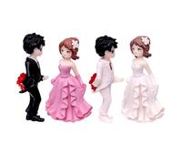 Mobestech 2 Pièces Figurines de Couple Miniature pour Décoration de Mariage Statues de Mariés Charmants pour Gâteau de Mariage Décor de Chambre des Couples