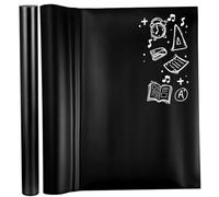 Mobestech 2 pièces Film Adhésif Tableau Noir PVC Noir Autocollant Ardoise Réutilisable pour Bureau École Cuisine et Espace Créatif