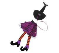 Mobestech 2 Pièces Housse de Bouteille Halloween avec Chapeau et Longues Jambes Décoration de Table Festive Compatible Plupart des Bouteilles Installation Rapide et Facile Lot