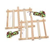 Mobestech 2 pièces Métier à Tisser Bois Petit Format DIY pour Garçon Fille Outil Manuel de Tissage Créatif Cadre Tisser Compact pour Garçon Fille Kit Apprentissage Tissage Manuel Bois