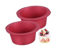 Mobestech 2 pièces Moule à Gâteau Silicone Flexible Moules Ronds Antiadhésifs pour Mini Cakes Pâtisserie Maison et Création DIY Design Moderne