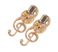 Mobestech 2 Pièces noter la broche du microphone broche note de musique broche musicale broche personnalisée goupille épinglette de musique bijoux de revers pour hommes Alliage de zinc