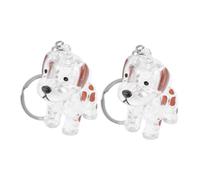 Mobestech 2 pièces Porte-clés Commémoratif Chien Transparent pour Poils Animaux Étui Charme Polyvalent Souvenir Animal Compagnie Boîte Collection Poils Décorative