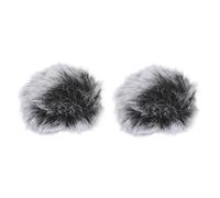 Mobestech 2 pièces Protège-microphone Housse Anti-bruit et Anti-éclaboussures Manchon Doux et Résistant pour Microphones Lavalier Protection Vent et Salive Gris Noir