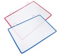 Mobestech 2 pièces Sac de Rangement pour Documents Mural Transparent Lot de Pochettes Résistantes Plastique Organisateur Portable pour Bureau École et Voyage Dossier Suspendu Bleu Rouge