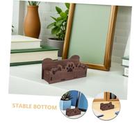 Mobestech 2 Pièces Wooden Business Card Stand With Dog Paw Bone Design Desk Card Organizer For Office And Home Desktop Display