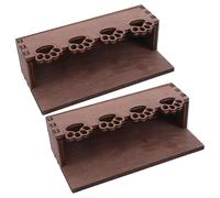 Mobestech 2 Pièces Wooden Cat Paw Business Card Holder Rustic Desktop Organizer For Office Exhibition Desk Charming Wood Name Card Stand For Workplace