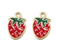 Mobestech 20 Pièces Pendentif en Alliage Rouge de Fraise, Accessoire Décoratif et Accroche-regard pour Fabrication de Bijoux, pour Boucles D'oreilles et Bracelets