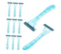 Mobestech 20 pièces Rasoir Jetable Acier Inoxydable Lame Manuelle Polyvalente pour Hommes et Femmes Voyage et Hébergement Rasoir Pratique pour Poils Du Visage et Corps