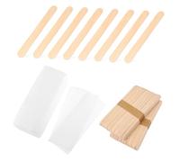 Mobestech 200 pièces Bandes de Cire Épilation Non Tissées et Bâtons Applicateurs Bois pour Visage et Corps Bandes Cire pour Épilation Douce et Pratique Kit Complet pour Élimination des