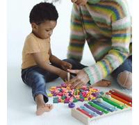 Mobestech 200 pièces DIY Alphabet Wood Chips Set Wooden Letters For Crafting And Decoration Safe Wear-resistant Wooden Slices For Creative Projects