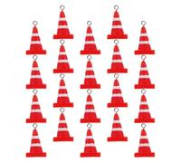 Mobestech 20pcs Porte-clés Fantaisie en Résine Rouge Mini Cônes de Signalisation Adorables pour Boucles D'oreilles et Accessoires Photo DIY