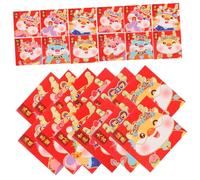 Mobestech 24 Pièces Enveloppes Rouges Papier pour Nouvel An Chinois Année Du Dragon Paquets Cadeaux Rouges Solides et Lisses Symboles de Chance Traditionnels pour Fête Du Printemps