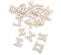 Mobestech 24 pièces Lettres Grecques Bois Rustique Double Couche Lettres Majuscules Bois Naturel pour Décoration Murale Bricolage Artistique et Projets DIY