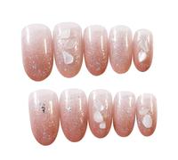 Mobestech 24pièces Faux Ongles Naturels Ongles Artificiels Pour Femmes Capsules Boîte Effet Naturel Et Résistant