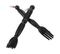 Mobestech 2pcs Bras de Mannequin en Bois et Métal Noir Articulations Réglables pour Présentation de Vêtements en Magasin, Design Naturel, Finition Fine, pour Dessin de Figure