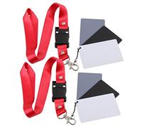 Mobestech 2pcs Cartes Grises Noir Blanc avec Cordon de Cou Ajustable en Acrylique Léger pour Photographie Professionnelle avec Sangle Portable Minimaliste