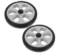 Mobestech 2Pcs Roues de Chariot d'Épicerie Noir en ABS et EVA Résistantes à L'Usure Protection de Sol pour Chariots de Courses en Supermarché et Usage Extérieur