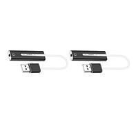 Mobestech 2pièces Adaptateur USB avec Carte pour Micro Et Écouteurs Facile pour Pc Noir