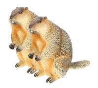 Mobestech 2pièces Figurines Miniatures De Marmotte Décoration Animale Petite Statue De Marmotte pour Maison Bureau Jardin Cadeau Noël Accessoire De Gâteau Et Bureau