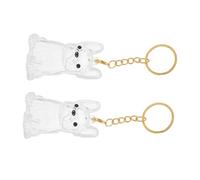 Mobestech 2pièces Porte-clés pour Poils Animal Médaillon Souvenir Transparent Contenant pour Poils Animaux Porte-clés Capsule Jouet Bijou Commémoratif pour Animaux
