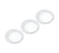 Mobestech 3 Pièces Assiette Verre avec Bord Perlé de Mini Assiettes Transparentes pour Snacks Bougies et Décoration de Table Élégance et