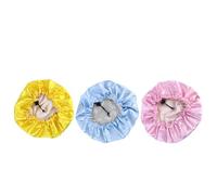 Mobestech 3 pièces Bonnet de Nuit Satin Garçon Fille Lot Réglable Élastique Protection Cheveux Garçon Fille Jaune Bleu Ciel Rose