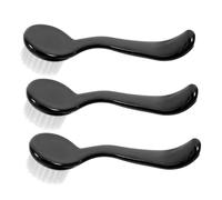 Mobestech 3 pièces Brosse Exfoliante Visage Manche Long Noir Nettoyage Manuel Doux Brosse Nettoyante Visage Pratique pour Femmes Portable pour Maison et Voyage