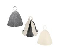 Mobestech 3 Pièces Chapeau de Sauna Élégant en Feutre, Protection Tête | Réutilisable, pour Hammam et Sauna, Feutrine Épaisse, Style Simple, Blanc Gris Noir