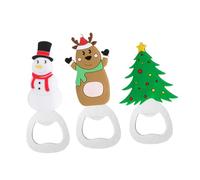 Mobestech 3 Pièces Décapsuleurs de Noël Portables Acier Inoxydable Ouvre Bouteilles Robustes pour et Soda Accessoires Festifs pour Mariages et Usage