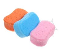 Mobestech 3 pièces Éponge de Bain Épaisse Lot Massage Exfoliant Corps Mixte Mousse Riche et Nettoyage Profond Couleur Aléatoire Couleur Aléatoire