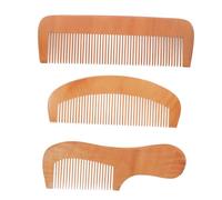 Mobestech 3 pièces Peigne Bois de Massage pour Cuir Chevelu Lot de Mini Peignes Portables à Dents Fines pour Démêler Coiffer et Soigner Différents Types de Cheveux Usage Quotidien et Voyage