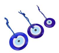 Mobestech 3 Pièces Pendentif Œil du Diable Bleu en Verre Style Turc Créatif, Accessoires de Bijoux DIY pour Décoration Bureau et Salon