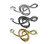 Mobestech 3 pièces Pince à Cheveux Note Musique Métal avec Perles Fausses Élégantes Griffes Grandes pour Cheveux Longs ou Bouclés Accessoire Polyvalent pour Femmes Au Quotidien et Soirée