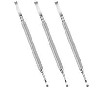 Mobestech 3 Pièces Repousse-cuticules en Acier Inoxydable Argenté, Outil de Manucure Précis et Doux pour Enlever le Vernis et Soigner les Ongles Double Tête