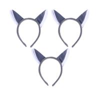 Mobestech 3 Pièces Serrage-tête Oreilles de Loup D'halloween en Plastique, Accessoire Cosplay Confortable et Délicat pour Fêtes Costumées et Vacances