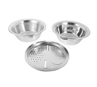 Mobestech 3 Pièces Set Râpe Inox Multifonction avec Passoire pour Légumes Fruits Trancheuse Cuisine Drainante